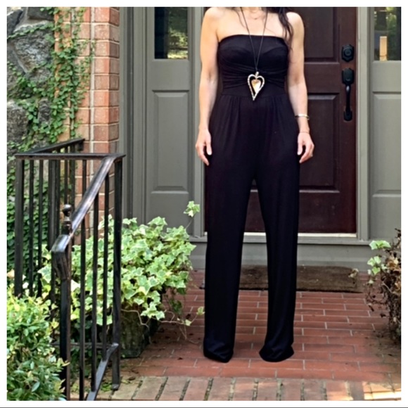 ✨LAST ONE✨Black tube side chic wide leg jumpsuit - Picture 5 of 8